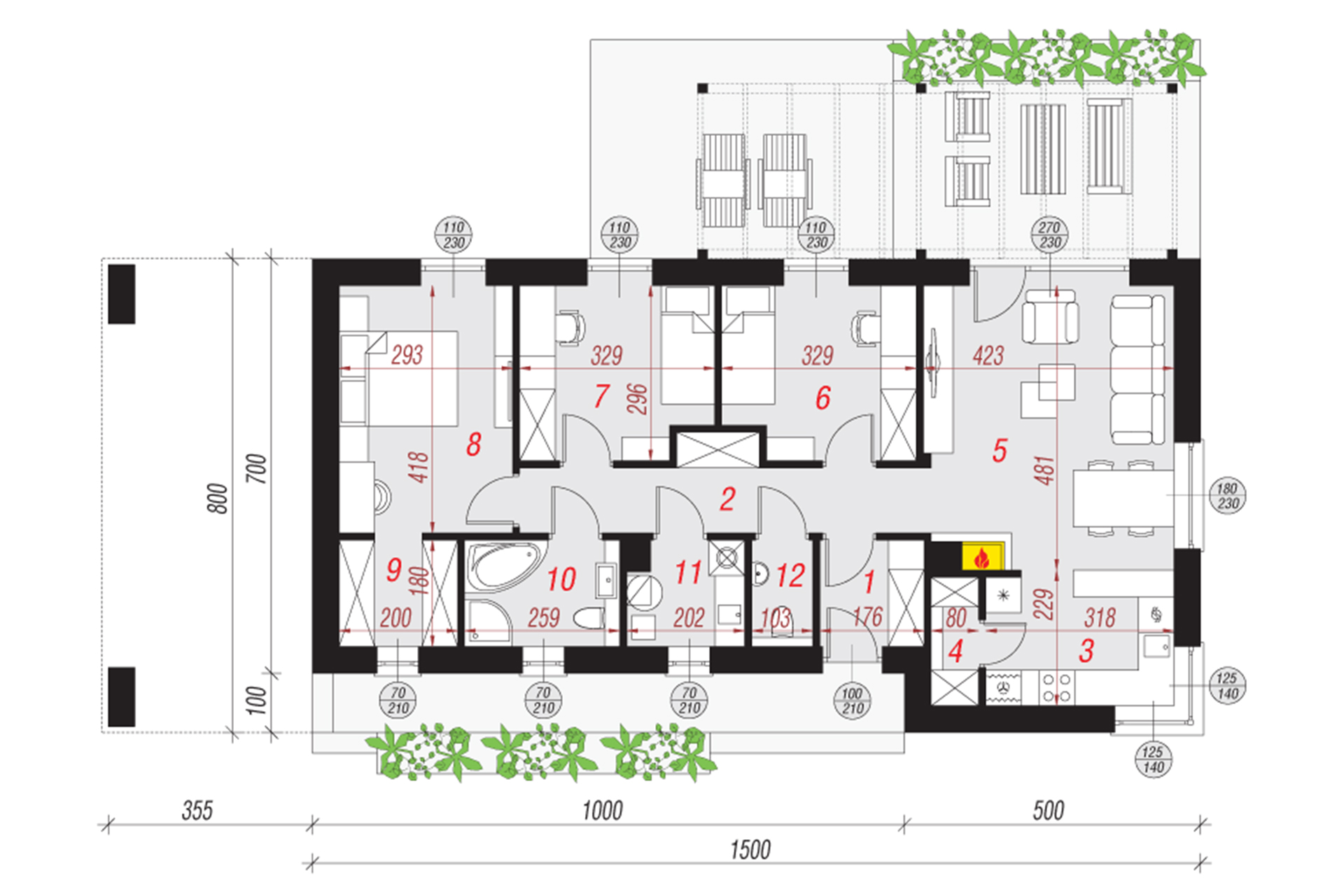 План первого этажа