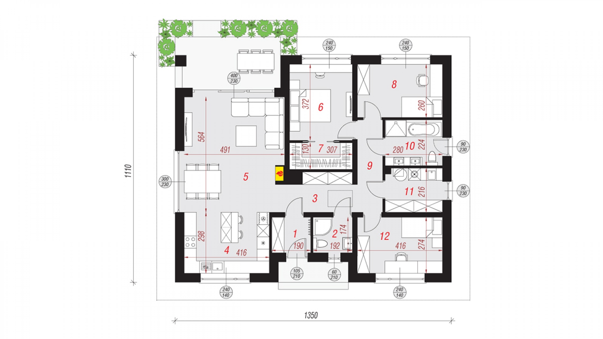 План 1-го этажа