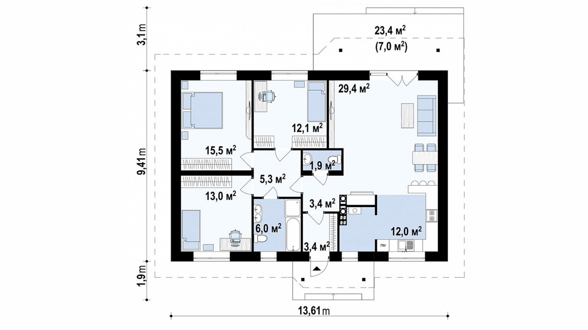 План 1-го этажа