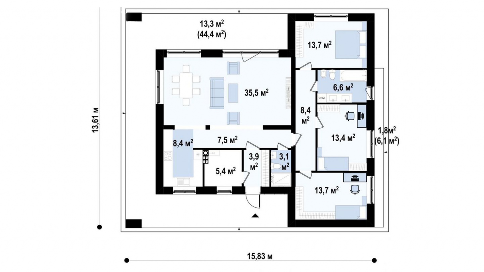 План 1-го этажа