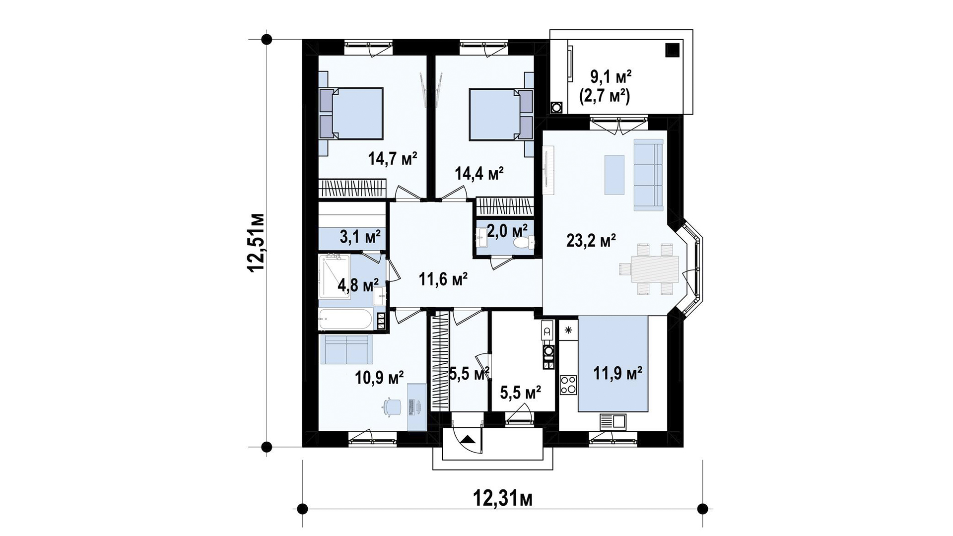 План 1-го этажа