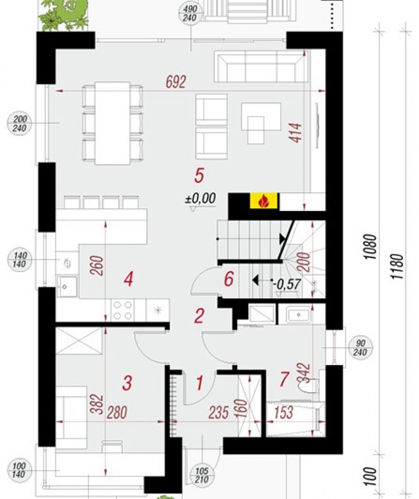 План 1-го этажа