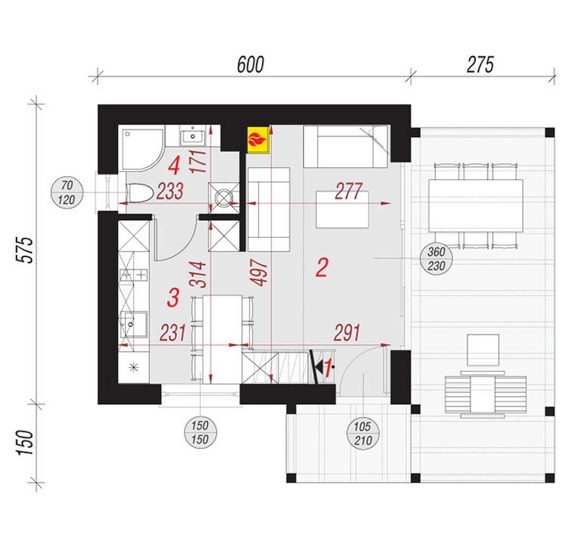 План первого этажа