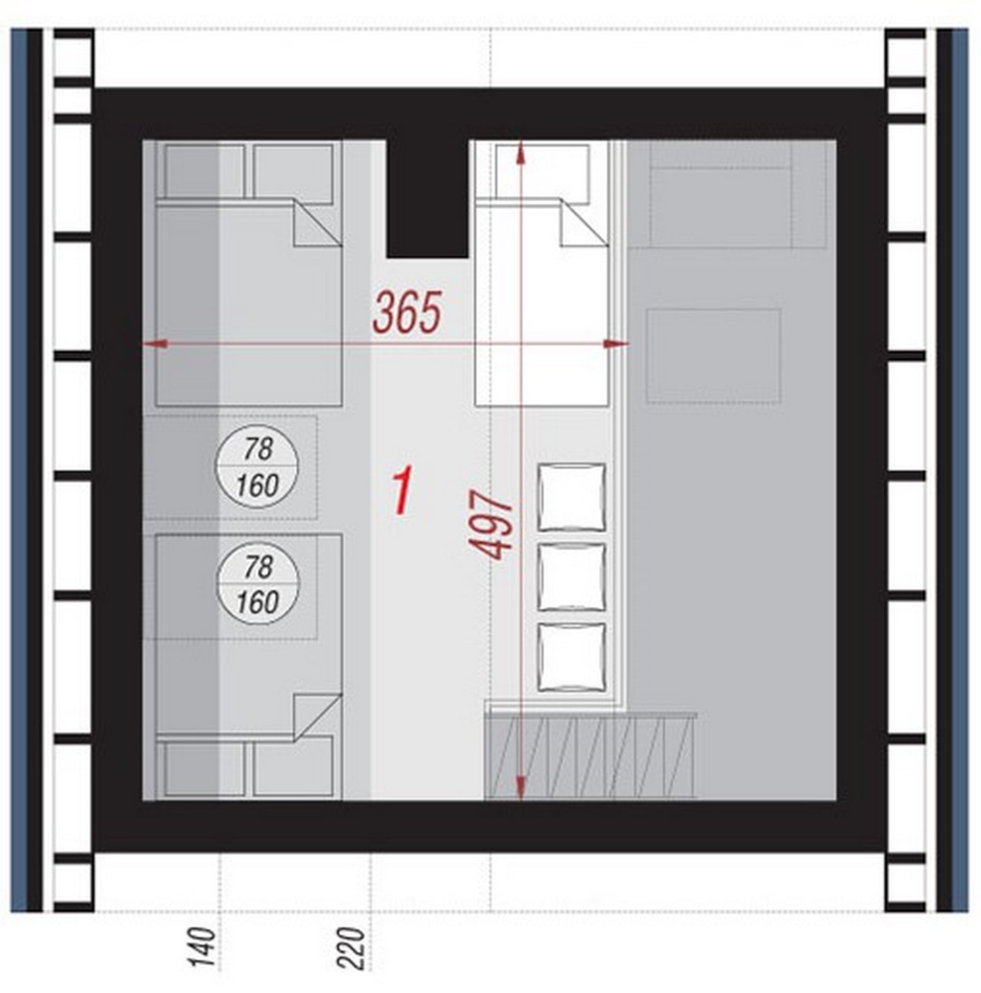 План мансардного этажа