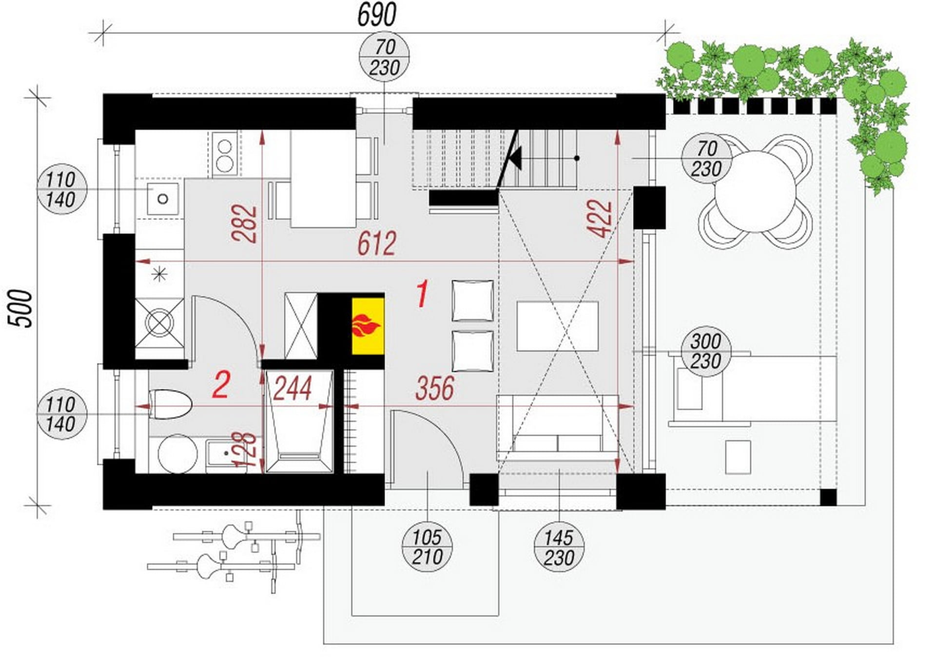 План первого этажа