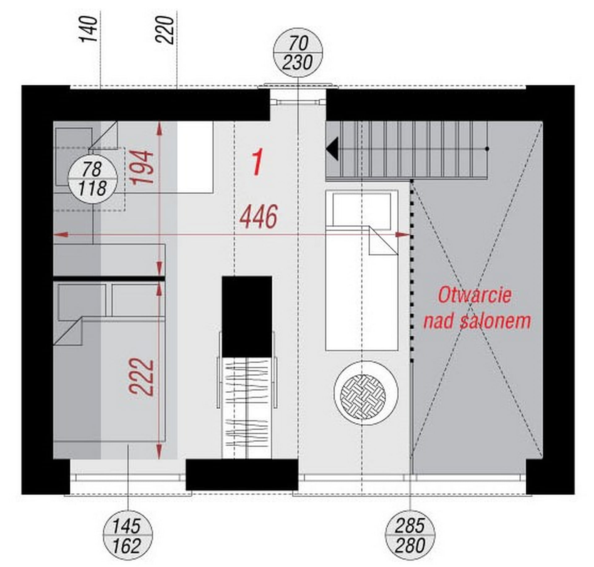 План мансардного этажа