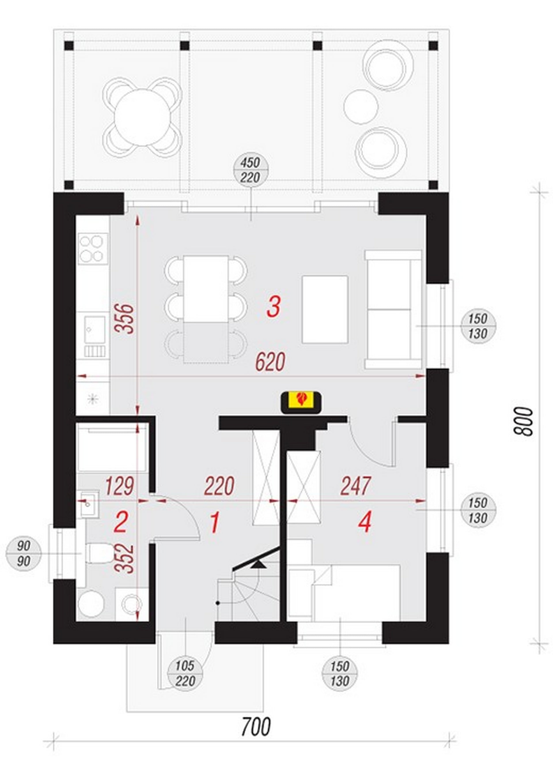 План первого этажа