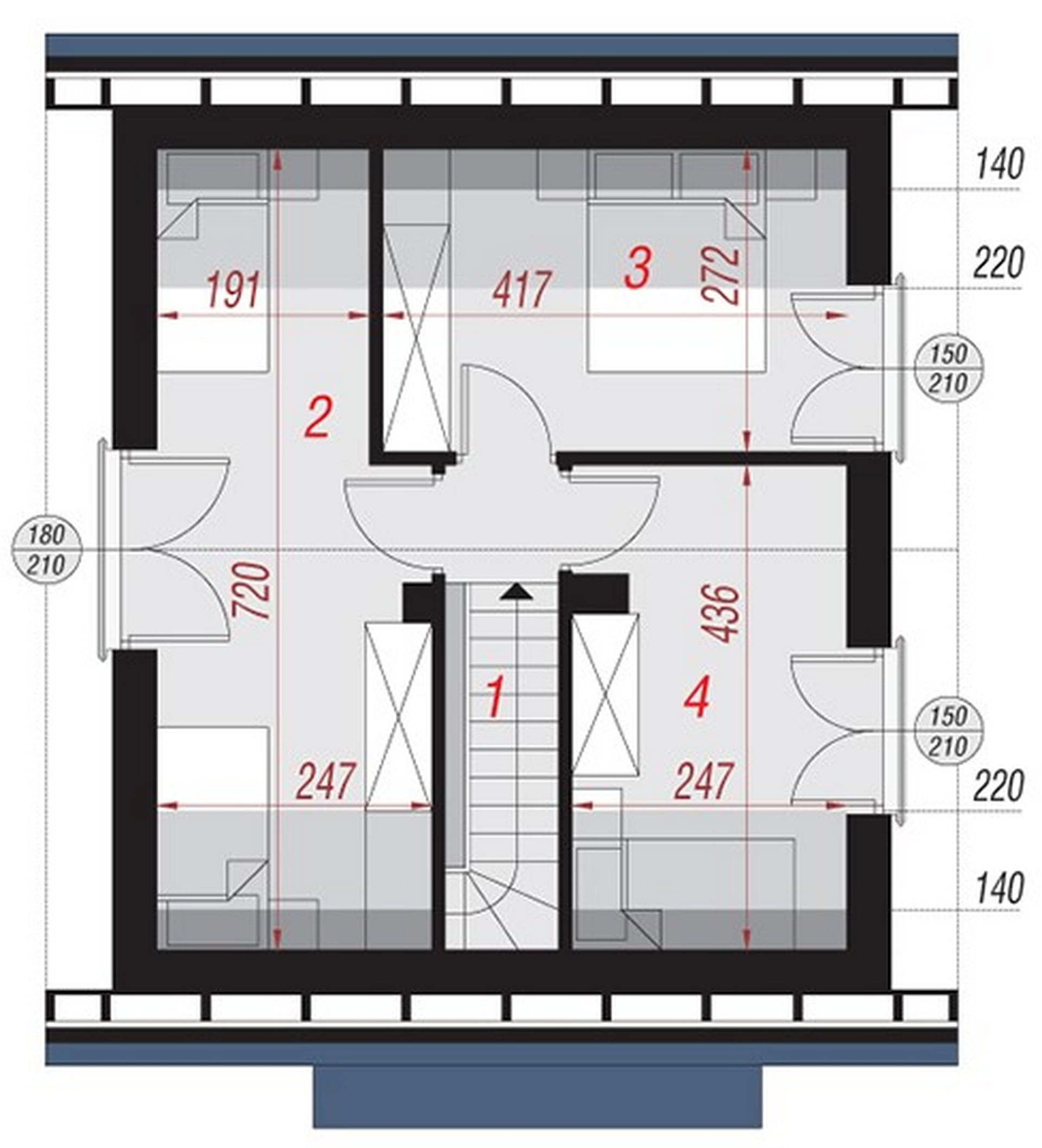 План мансардного этажа