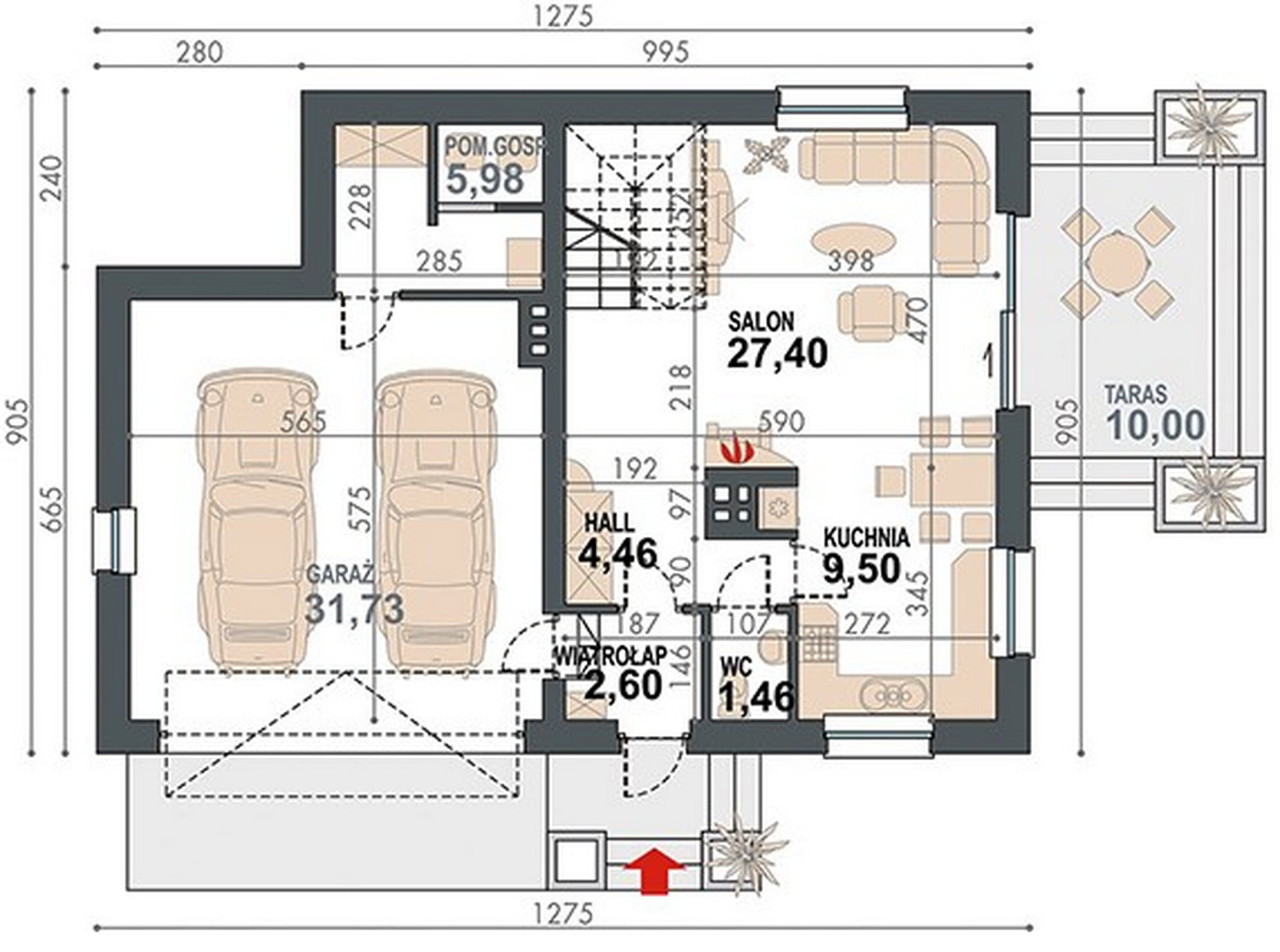 План 1-го этажа