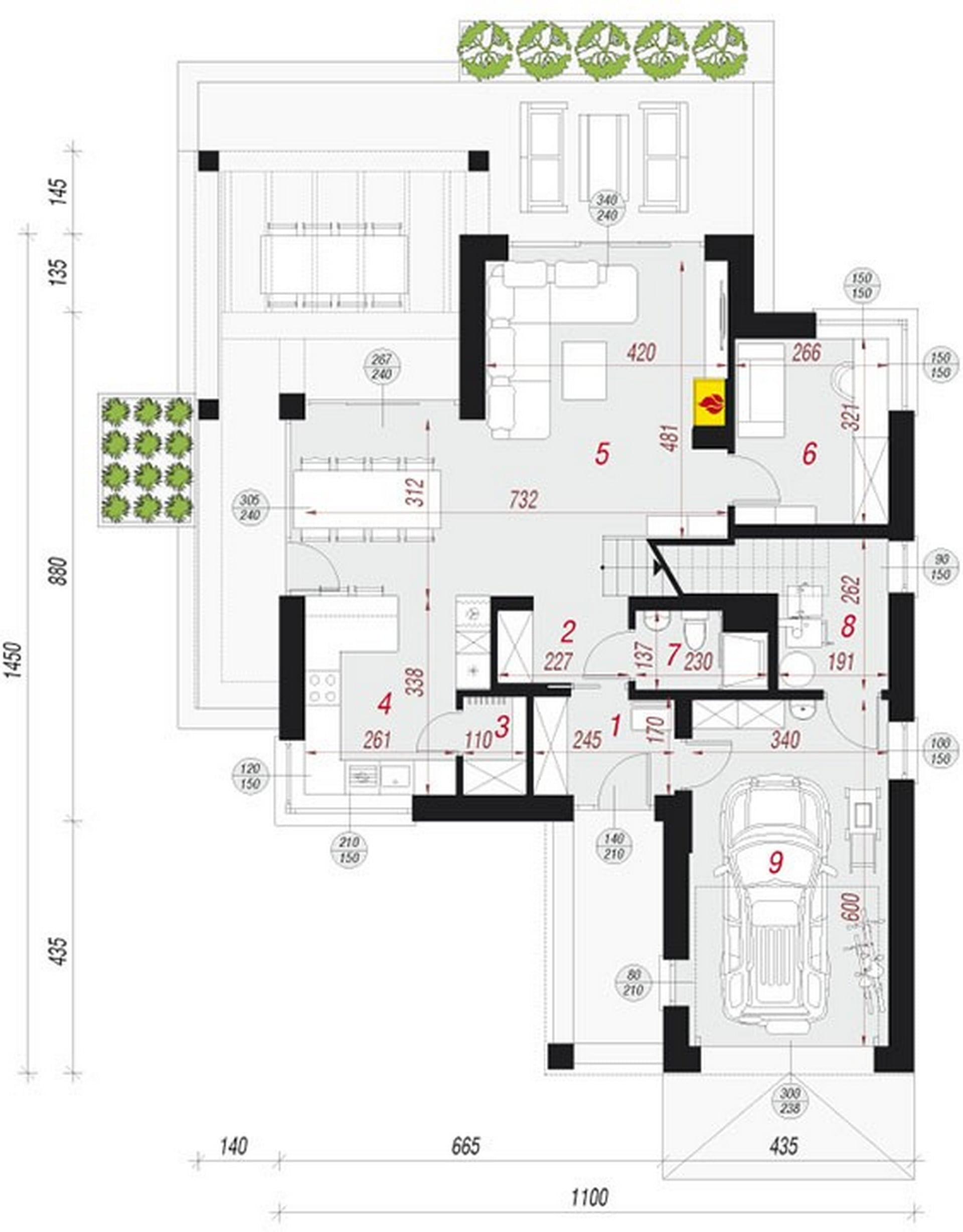 План 1-го этажа