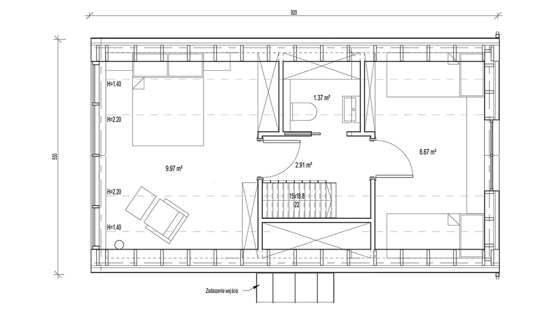 План мансардного этажа