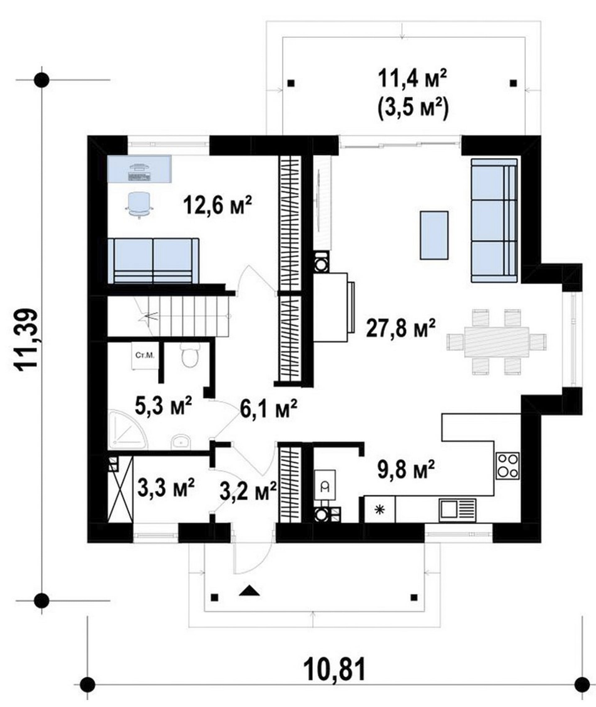 План 1-го этажа