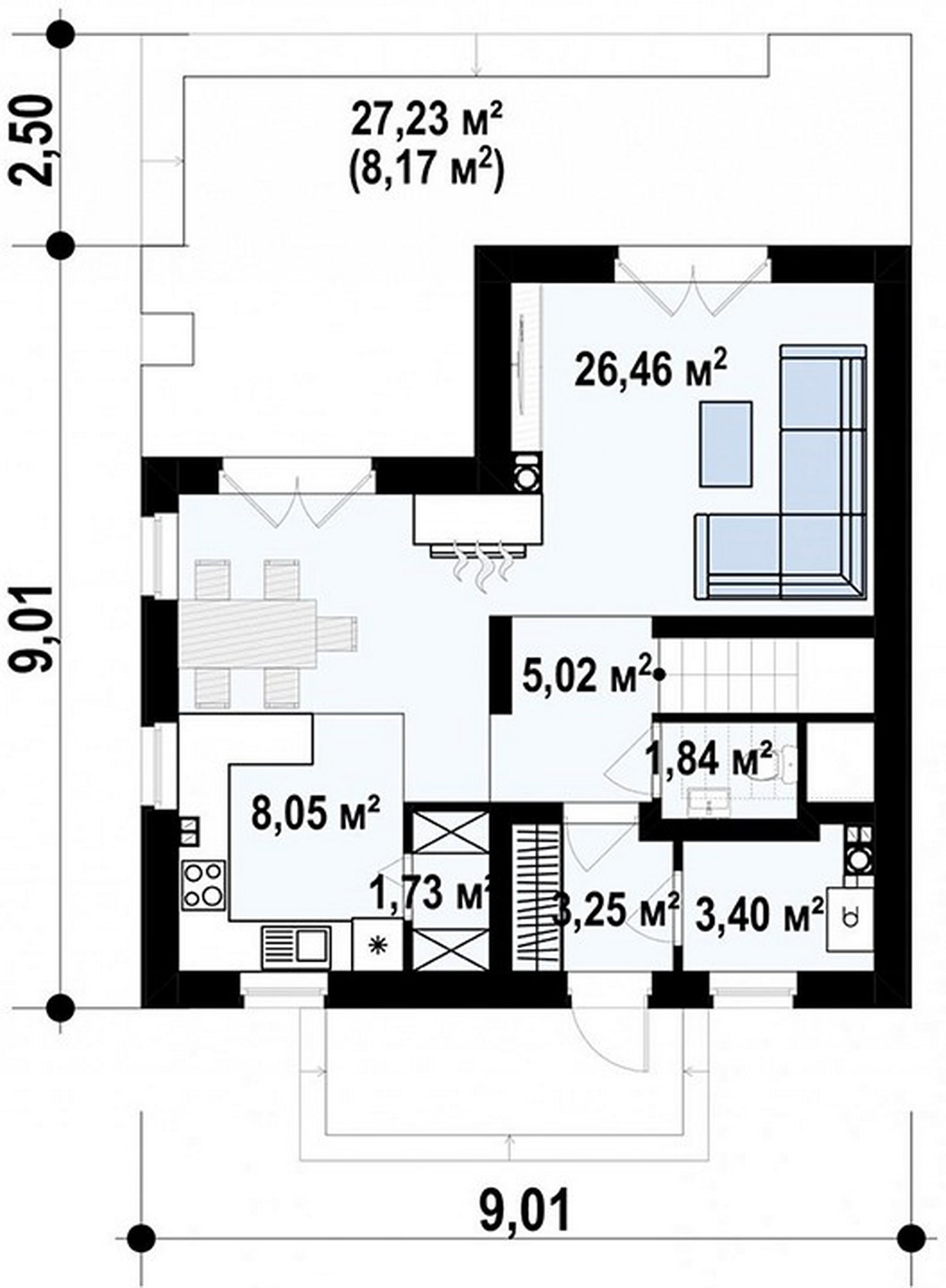 План 1-го этажа