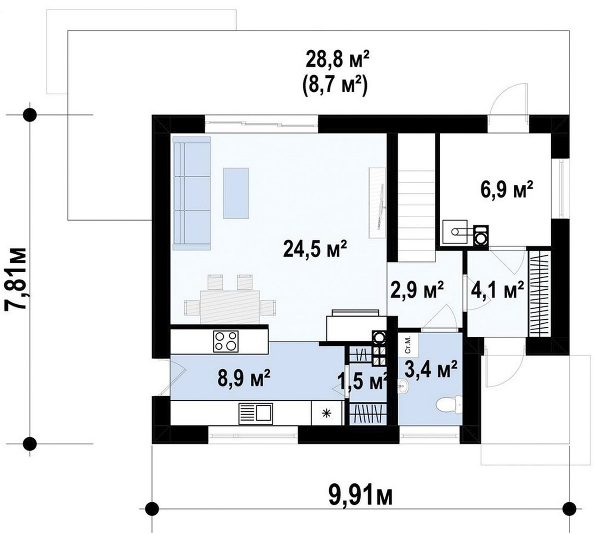 План 1-го этажа