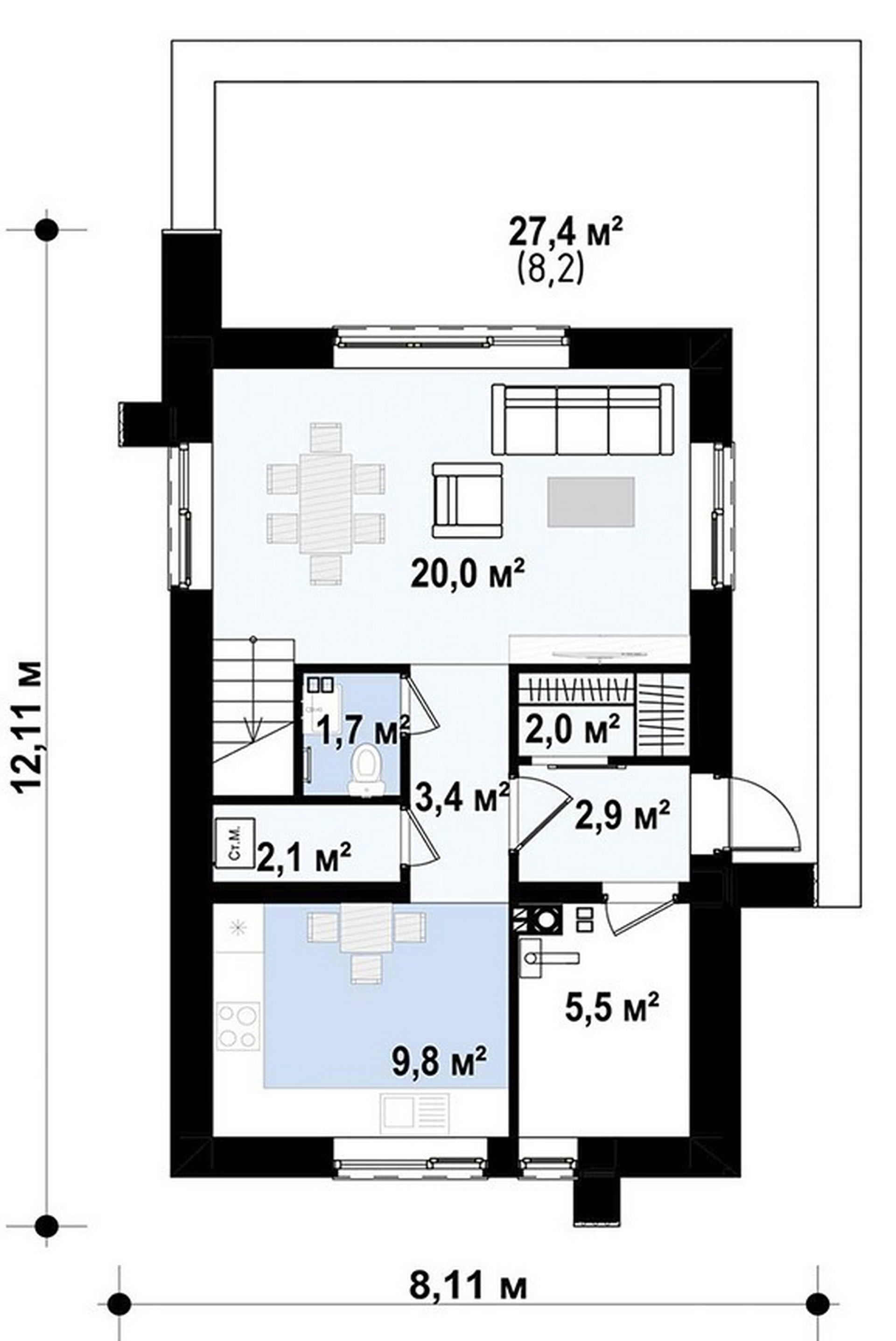 План первого этажа