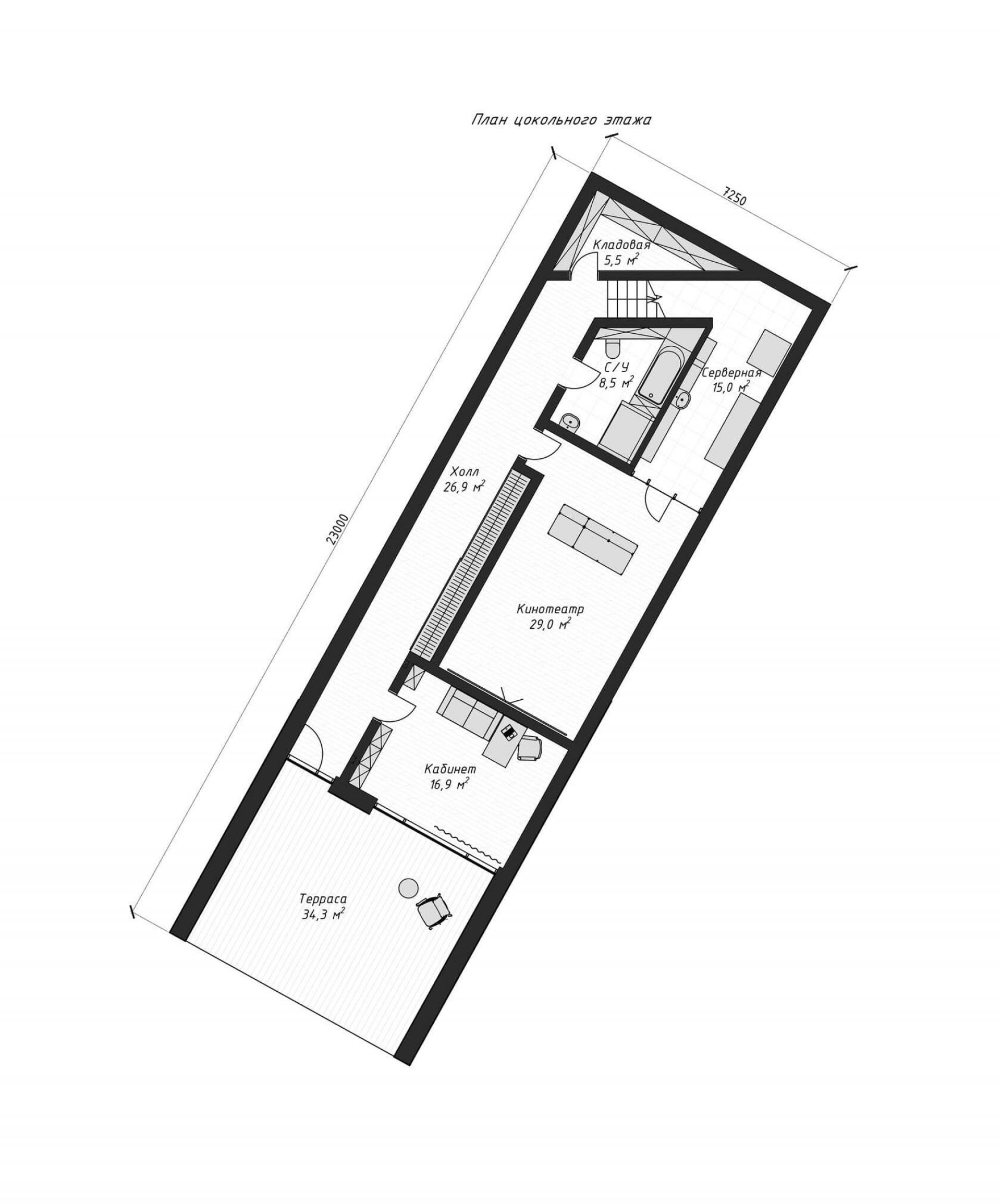 План цкольного этажа