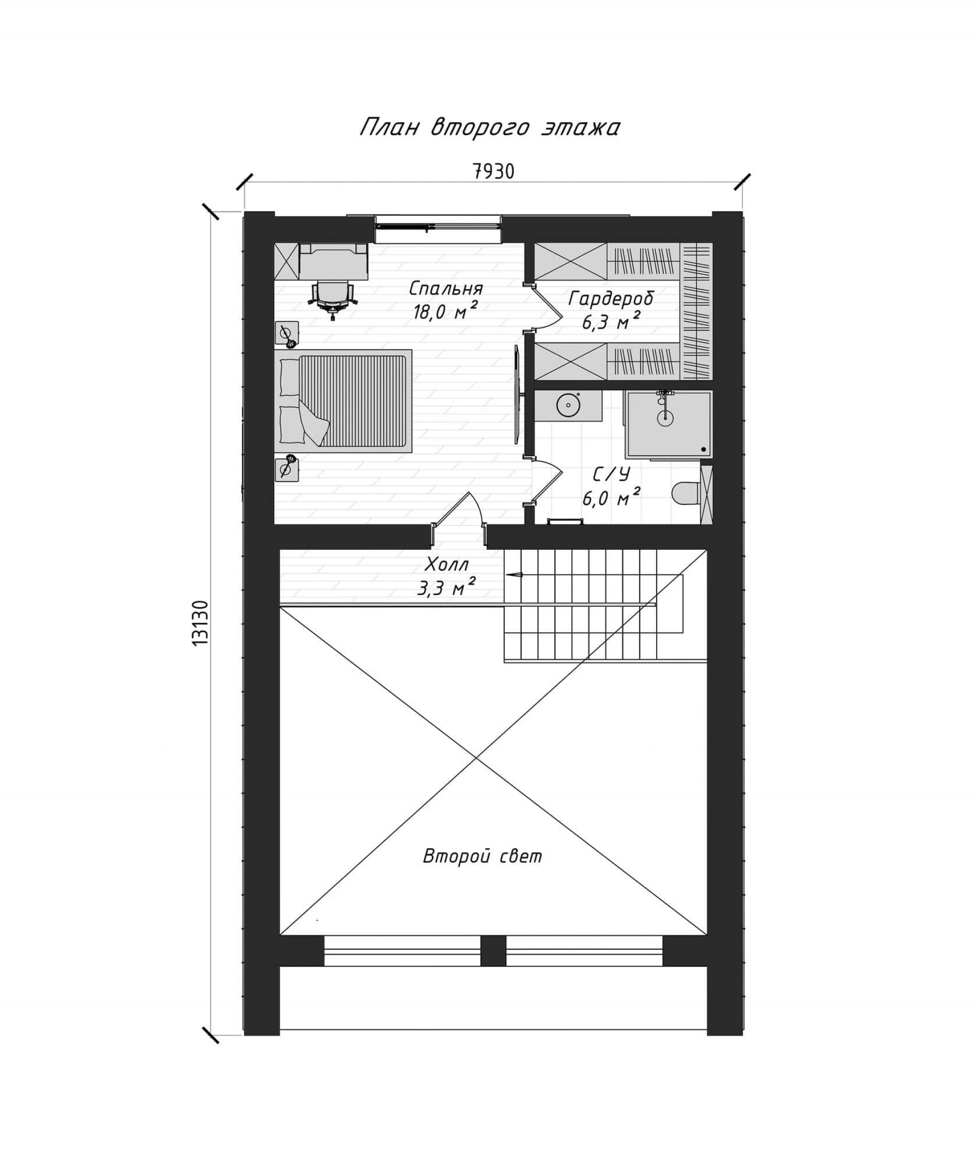 План мансардного этажа