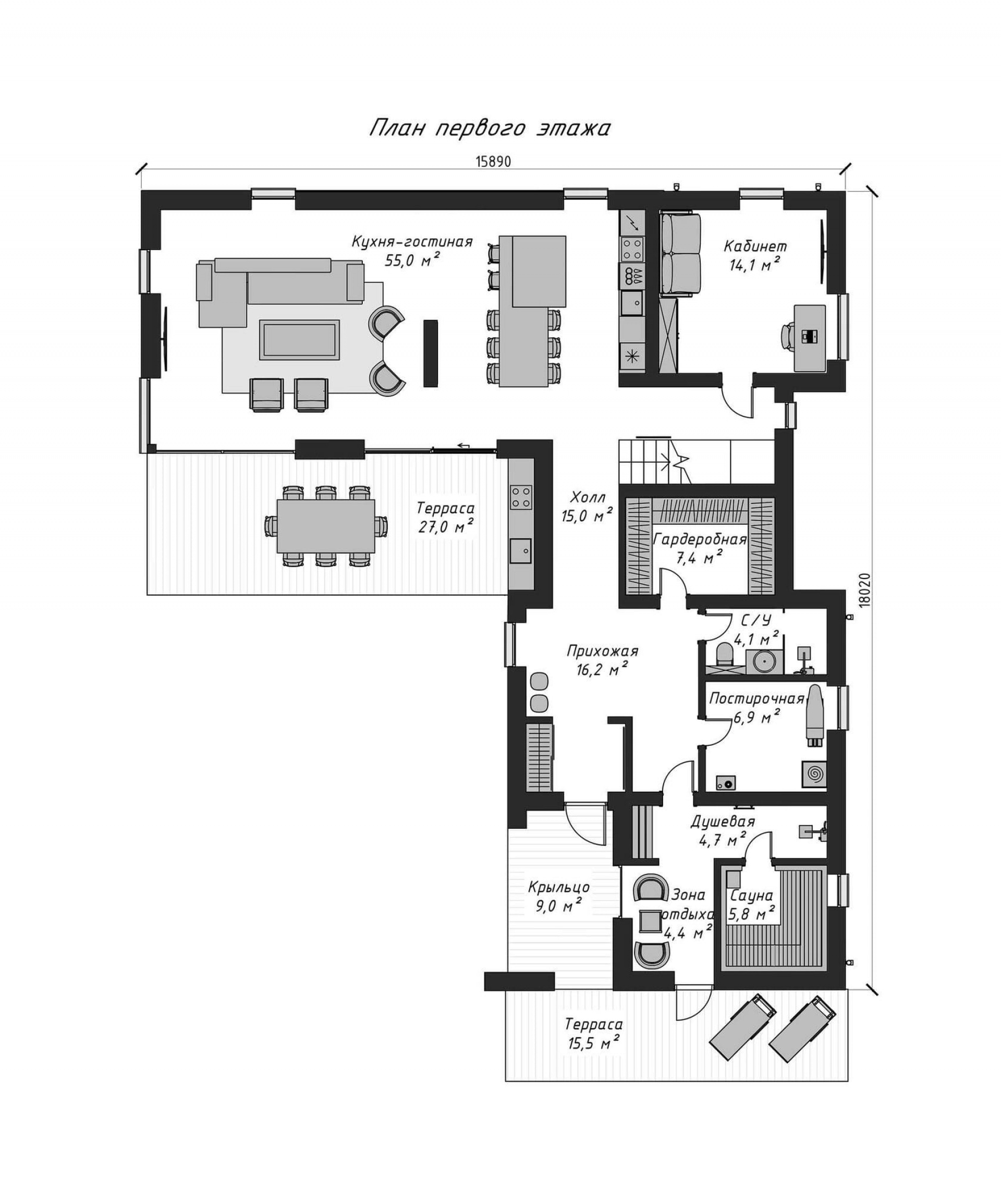 План 1-го этажа