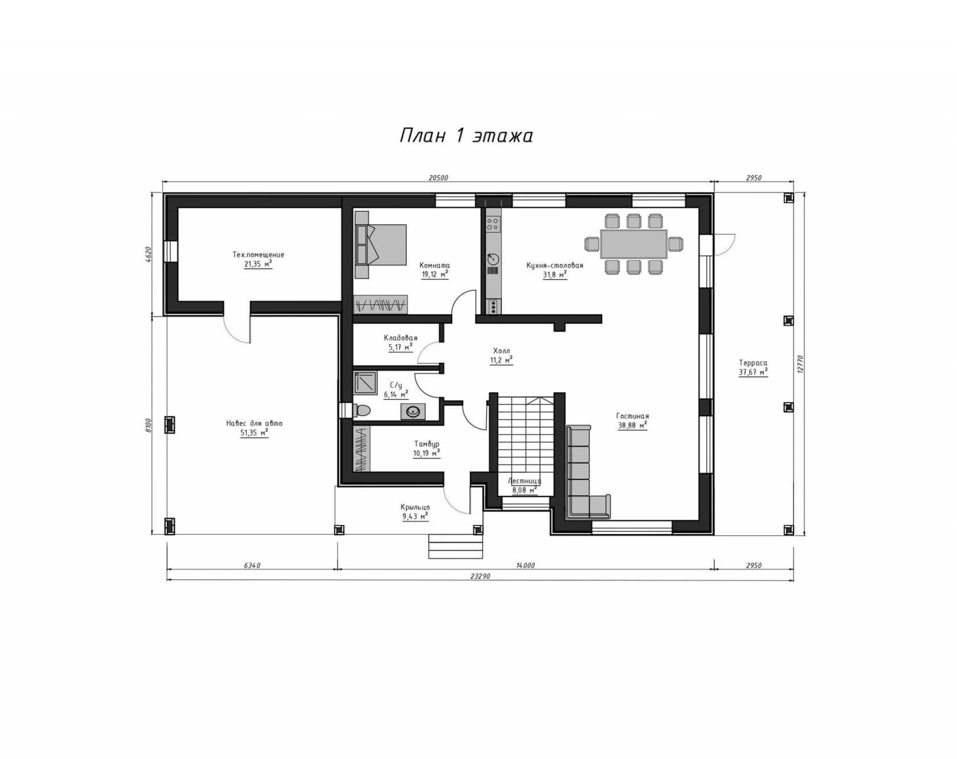 План 1-го этажа