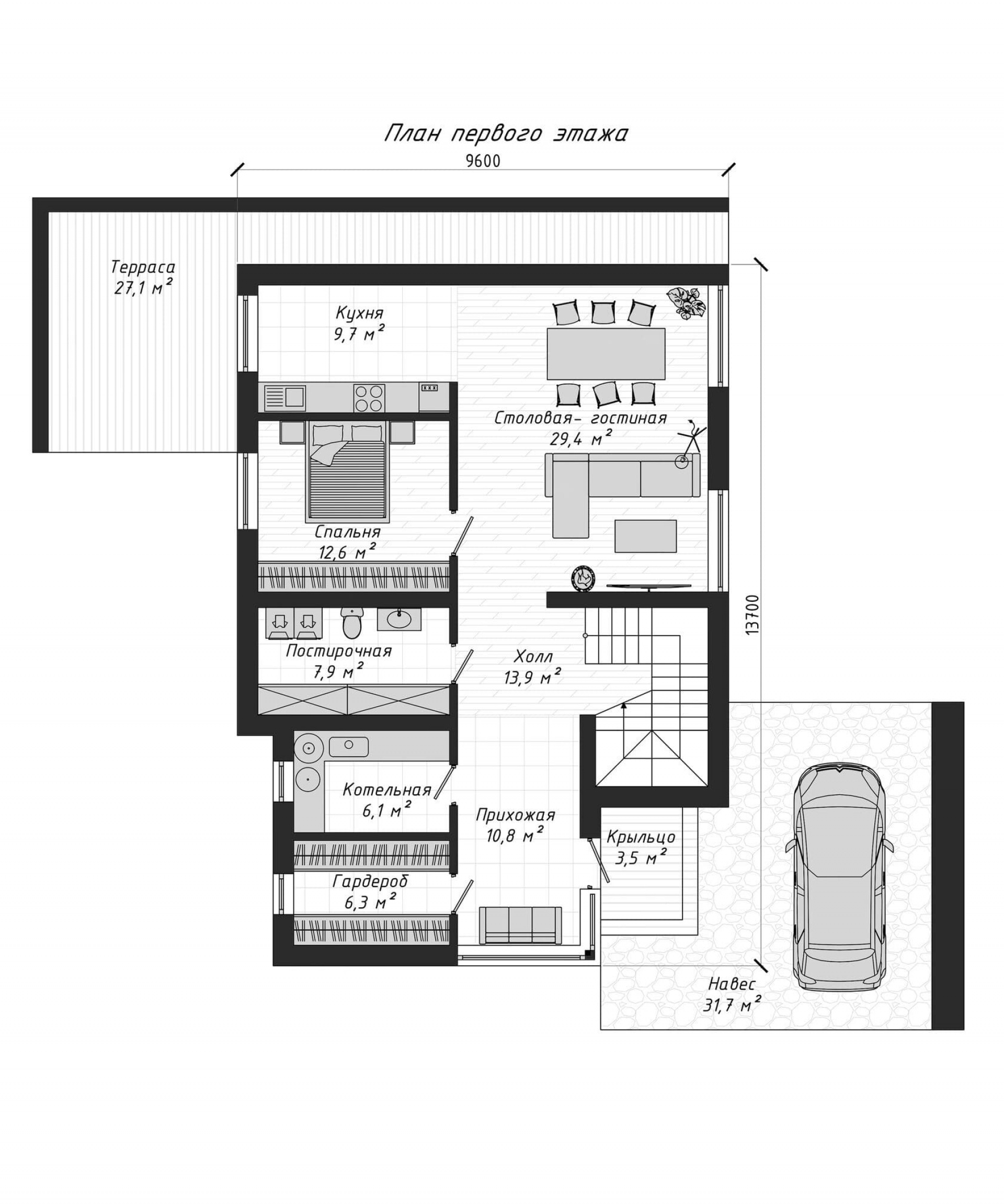 План 1-го этажа